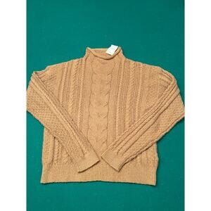 NWT Tan J Crew Cable Knit Sweater Woman's Sz S